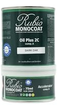 Rubio Monocoat Wood Oil Finish 14 m² - Dark Oak - 350 ML | Oil Plus 2C | Quick-Dry, Eco-Friendly Linseed Wood Oil for Indoor Use, Includes Accelerator (Part B) | Protector