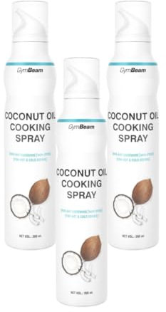 GymBeam 100% Kokosöl-Spray – Kokosöl-Kochspray für gesundes Kochen und Braten, einfache Dosierung, geruch- und geschmacksneutral, Fettkontrolle, hoher Rauchpunkt (200 ml (3er pack))