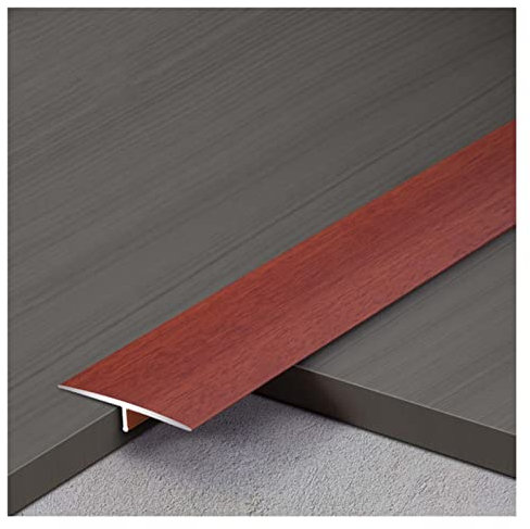 XUCAJING Aluminium-T-Profilleiste Für Holz Zu Fliesen/Laminat Zu Bodenfliesen, Extra Breit (4 Cm), Zuschneidbare Boden-Teppichkantenleiste Mit Holzmaserung/E/130Cm/51.2In