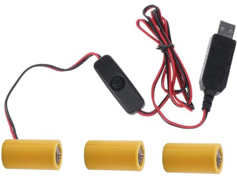 DOSERTY 1 Setzen Sie USB 5V 2A Auf 4 5 V1A LR14 C Batterie Eliminierungsleitungskabel Mit Schalter Für Skalen/Gasherd Taschenlampen
