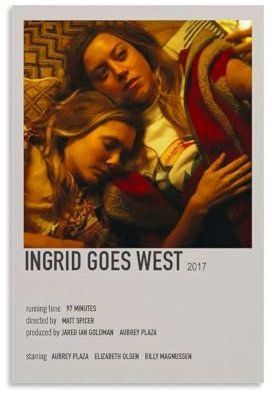HUWERYW Ingrid Goes West Filmposter, schöne Leinwand, Wandkunst, Dekoration, Zimmer, Schlafzimmer, Dekoration, 20 x 30 cm, ungerahmter Stil