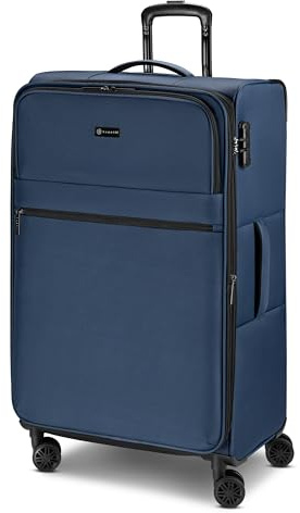 BUGATTI Check-in Koffer für Damen und Herren | großer XL Trolley 46.5 x 28.5 x 75cm aus hochwertigem, flexiblem Polyester Material | Erweiterbar & Doppelrolle| Valencia Soft Serie
