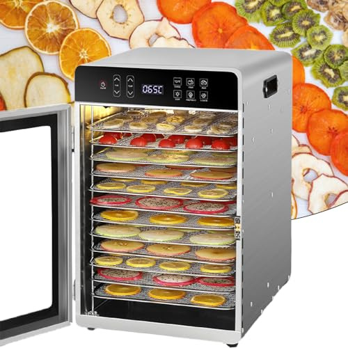 XEEAOFE 800W Electric Dryer with Adjustable Timer & Temperature Control, 12 Trays - Food Dehydrator Machine for Home Use, Digital Presets for Fruit, Meat, Herbs, Jerky 110V