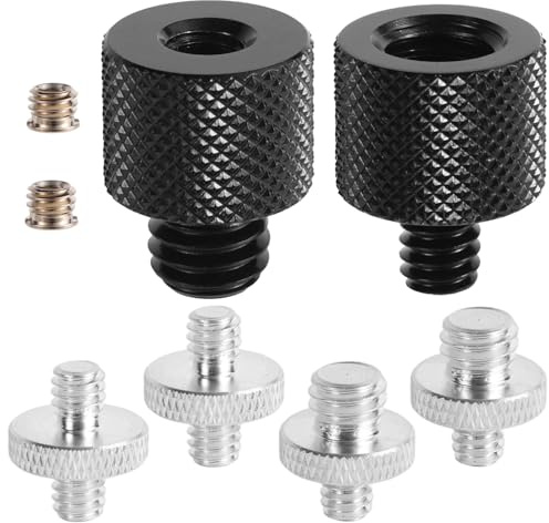 8pcs Tripod Screw Adapters, 1/4 to 3/8 Threaded Mount Converter Screw Tripod Accessories for Camera Light Stand Mic Stand and More