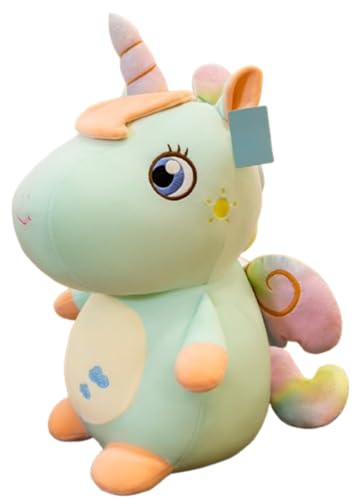 Xiyocadt Einhorn PlüSchtier, Einhorn Kuscheltier Stofftier Kissen,Beschwertes Einhorn PlüSch, Beschwertes Einhorn PlüSchtier FüR Angst, FüR Kinder Und Erwachsene (30cm,Grün)