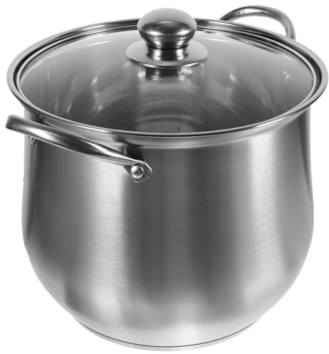 POPETPOP Olla Grande de Acero Inoxidable, Olla de Cocina de Gran Capacidad, Doble Asa, Plata, Fácil de Limpiar, para Cocinar Fideos y Caldo en Cocina Casera Estilo Varios estilos