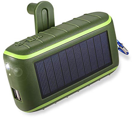 CXYP Powerbank Solar Ladegerät, 12000mAh Kurbel Power Bank Solar Generator mit Dual USB Ausgängen und Taschenlampe Externer Akku für Smartphones, Tablets und Camping