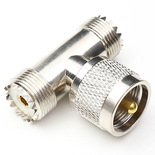 ANHAN UHF Male to UHF Female Tee Connectors, Pl259 Tee Connector pl259 Coaxial Cable Adapters SO239 Splitter for Ham Radio CB Antenna 1Pack