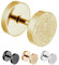 Treuheld® | 10mm Fake Plug Ohrstecker in Diamant Glitzer Optik | Gold | Fake Tunnel Ohrring zum Schrauben für Damen und Herren | Chirurgenstahl