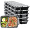 HENSHOW 2 Compartiment Boite Repas Lot de 20Pcs, 1000L Prime Réutilisable Sans BPA Boite à Lunch Micro Onde, Congélateur et Lave-vaisselle Sûr