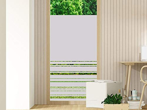 GRAZDesign Fensterfolie Streifen Blickdicht, Sichtschutz Folie Milchglasfolie für Fenster, Glastür, Scheiben lichtdurchlässig - 70x80cm / Silbergrau