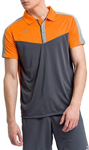 Erima Herren Squad Sport Poloshirt, New orange/Slate Grey/Monument Grey, M