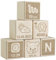LAUBLUST 6er Set Holzwürfel mit Gravur - Teddybär, Natur - Personalisiertes Geschenk zur Geburt | Erinnerung & Deko