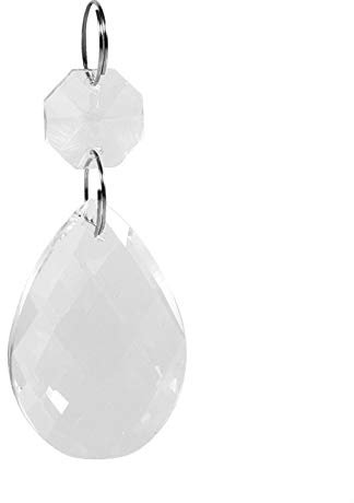Kuuleyn Pendentif de lumière Transparente, 10 pièces en Verre Transparent prismes de Cristal Lustre Pendentif Lampe Partie Gouttes Accessoires de Bricolage