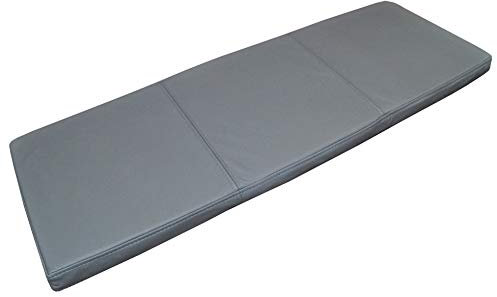 Quattro Meble Echtleder Bankauflage Graues Sitzkissen Lederkissen Sitzpolster Bank Auflage doppelt genähtes Echt Leder Kissen Sitzauflage (45 x 125 cm)