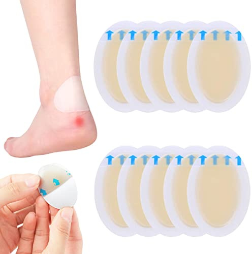 10-pack osynlig hydrokolloid blisterkudde gel blåsskydd vattentäta plåster bandage för häl, fot, tå och hud