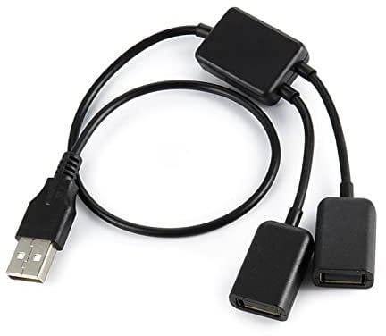 iJiZuo Divisor USB A 1 Macho a 2 Dual Hembra, Cable Convertidor OTG, Adaptador Y Cable de Extensión 2.0 Dual para Datos y Energía