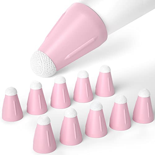 JOOSKO Apple Pencil Nib Protector, Silicone Fiber Nib Cover [Pack of 10], Non-Slip Pink