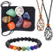 ​11 Pieces Healing Crystals Stones Set Natural 7 Chakra Crystals for Beginners Kit with Gemstones Bracelet, Necklace Cord Energy Spiritual Gifts for Stress Relief, Yoga, Meditation, Collection
