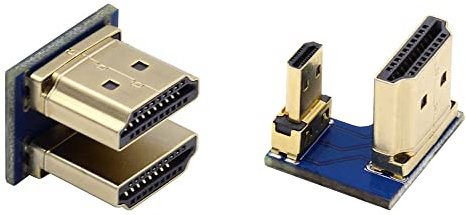 NFHK Lot de 2 connecteurs HDMI vers micro HDMI type A vers type D mâle coudé vers l'arrière en forme de U pour Raspberry PI 3B/3B+/4B