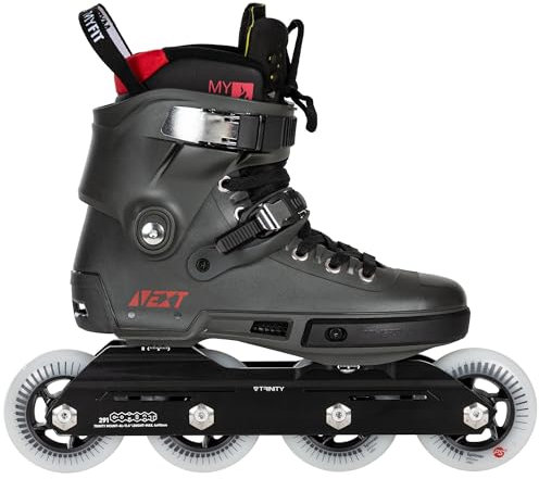 Powerslide Inline Skates Next Charcoal 90 - Urban & Fitness Skates für Damen & Herren - Inliner Freeskate Komplett - Schwarz