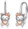 925 Sterling Silber Katze Ohrringe Leverback Schmuck für Damen Mädchen (Katze)