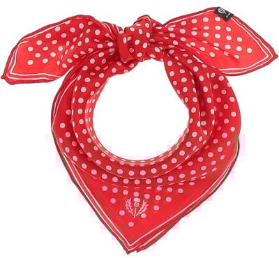 FRAAS Halstuch Damen gepunktet - 51 x 51 cm Größe - Nickituch Seide - Seidentuch für Damen mit Polka Dots Muster - Bandana Tuch perfekt für den Sommer True Red
