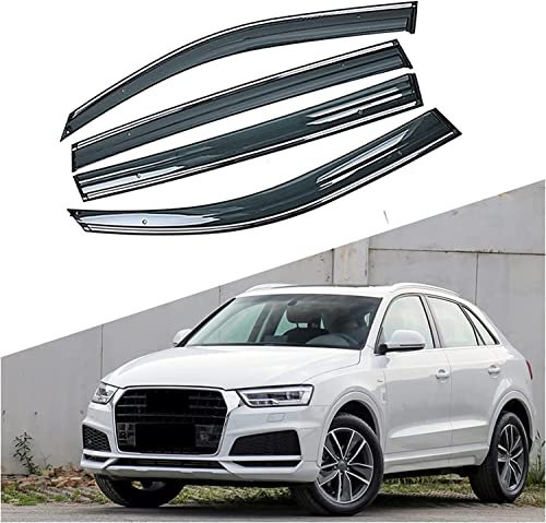 GLOVET 4 Stück Auto windabweiser regenabweiser für Audi Q3 8U 2011-2018,Winddichter Regenschutz Autofenster zubehör