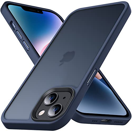 Anqrp Designed for iPhone 14 Plus Case, [Military Shockproof] Super Soft Silicone Slim Translucent Matte Protective Phone Cover, Compatible with iPhone 14 Plus 6.7, Blue