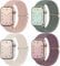 Mastten 4 Pezzi Cinturini Compatible con Cinturino Apple Watch 40mm 41mm 38mm 42mm per Donne Uomini, Cinturino Intrecciato Elastico Sportivo Regolabile per iWatch SE2 SE 10 9 8 7 6 5 4 3 2 Ultra