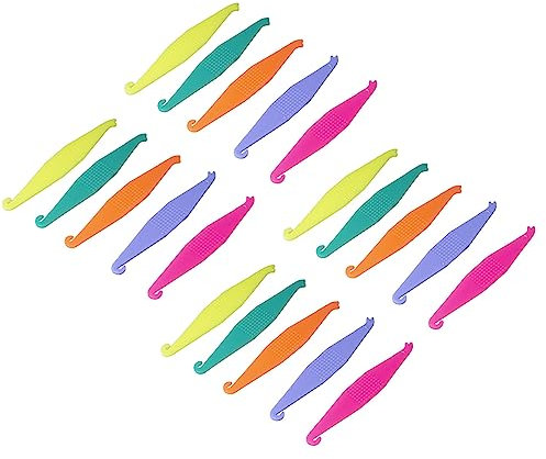 SHONDE 20 Stück Zahnspangen Gummiband-Werkzeug, zahnmedizinische elastische Gummibänder Platzierer für Zahnspangen, Einweg-Kunststoff-kieferorthopädische elastische Platzierer (mehrfarbig-F-110)