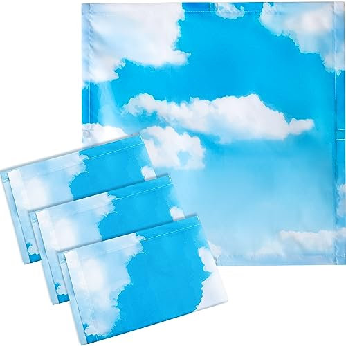 VIHOSE 4 Pcs 2 x Feet Fluorescent Light Covers for Ceiling Lights Classroom Reducing Harsh Glare Flicker Magnetic Filters Office Home Drop (Sky Cloud) (ANB-VIHOSE-0748)