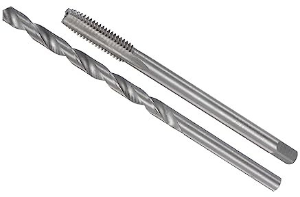 CoCud Gewindebohrer und Bohrer Bit Set M8 x 1.25 Gewinde 100mm Länge Gewindebohrer 8mm Bohrer Metrisch Extra Lang Gewindebohrer und Drehbohrer Kit - (für Gewindeschneiden) 1Set