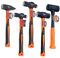 WEDO 5-teiliges Fäustel Set,Ingenieurhammer 1000g,Kugel Pein Hammer 450g+900g,Stemmhammer 1800g,Schonhammer 1125g,Ergonomischer Fasergriff,Kohlenstoffhaltiger Stahl