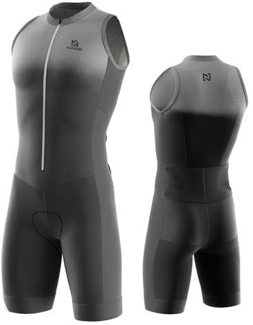 Triathlon Anzug Herren Herren Radsportanzug gepolstert einteilig Trisuit Bike Top Short Trisuit Einteiler für WettkampfGeeignet zum Laufen, Radfahren, Schwimmen (TYP-12,L)