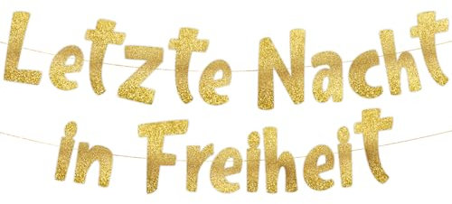 Lustige Banner, Glitzerbanner Letzte Nacht in Freiheit, Partyzubehör zum Junggesellenabschied und Junggesellinenabschied