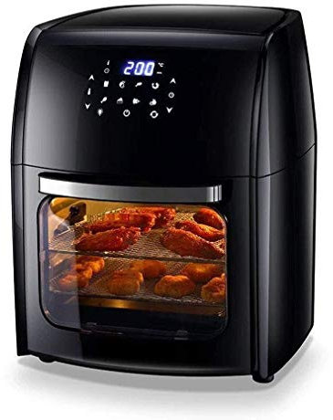 SheraF Digital Fry Air Fryer Tostador Horno, Deshidratador, con 8 preajustes, Accesorios Incluidos, para Freír, Asar, Asar, Hornear, Saludable Sin Aceite, 10L, Negro Cada Familia lofty ambition