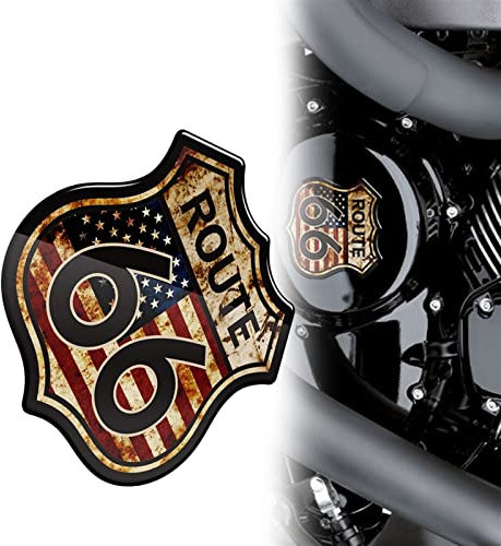 FLYIFE Adesivo Moto 3D America US The Historic Route 66 Adesivi per Harley Touring Electra Glide Ultra Road King Accessori