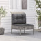 Rantry Garten-Mittelsofa mit Creme Kissen Massivholz Teak Sofa Gartensofa Modular Sofa Lounge Einzelsofa Gartenmöbel Loungesofa Möbel Garten Lounge