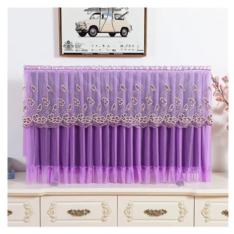 HKYBCF Tv Covers TV Covers Lace Hanging Vertical Dust Flat Curved Surface Monitor Protection Modern Living Room Decoration for Indoor Living Room Bedroom (Color : 4, Size : 102x63cm)
