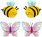 Folienballon Geburtstag, 4 Stück Luftballons Bienen Schmetterling, Bienen Deko Geburtstag Folienballon Schmetterling, für Kinder Erwachsene Geburtstage, Fotografie, Party Bedarf
