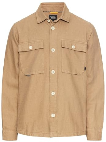 camel active Herren Overshirt aus Leinen-Baumwoll-Mix