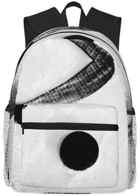 WURTON Rucksack mit Eishockey-Kunstdruck, Freizeit, ruhige Fächer, Arbeit, Reisen, Outdoor-Aktivitäten, Unisex, Tagesrucksack, Schwarz, Einheitsgröße, Schwarz, Einheitsgröße