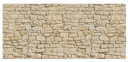 Scenolia Papier Peint intissé Pierres Beiges 600 x 270 cm - Tapisserie Murale panoramique XXL