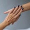 24pcs Short False Nails Navy Blue Press on Nails Petite Fake Nails Stick on Nails Removable Glue-on Nails Fake Nails Women Girls Nail Art Accessories