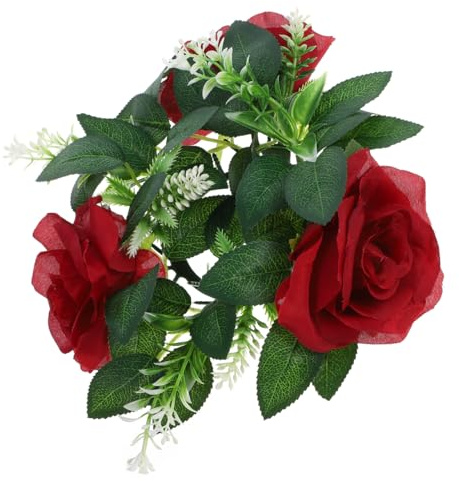 Cabilock KüNstlicher Kranz KüNstliche Kerze Kranz FüR RüHling HerzstüCk，DekokräNze KerzenkräNze Blumenkranz Deko，Unechte Blumen Deko