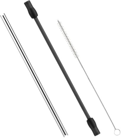 Angoily Milk Frother Silicone Hose Replacement for and Coffee Machines Metal Tube and Cleaning Brush Kit, Deep Grey Milk Foaming Attachment for Espresso Machine Accessories