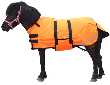 300D Pony Shetty Pferdedecke 150g/m² – Leichte Winterdecke Outdoor | Wasserabweisend & Atmungsaktiv, Reißfest, Verstellbarer Brustverschluss & Bauchlatz für Sicheren Halt, Ideal für Kalte Tage