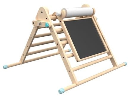 TP Toys Active-Tots Pikler Style Wooden Climbing Triangle With Easel Play Accesory, Montessori Indoor Climbing Frame For Toddlers, Robust Frame Construction, FSC Certified Wood