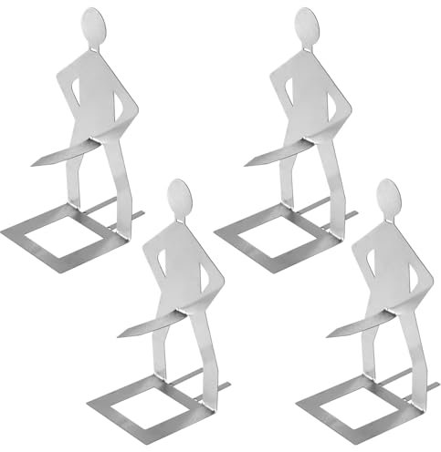 Lyreh 4pcs Funny BBQ Hot Dog Holder, Stainless Steel Man Shape Sausage Roasters Stand Sticks Metal Portable Novelty Barbecue Gas Grill Rack Accessories for Camping Outdoor Picnic Kitchen